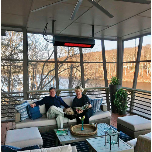 SunStar natural gas patio heater unit installed on a Calgary patio
