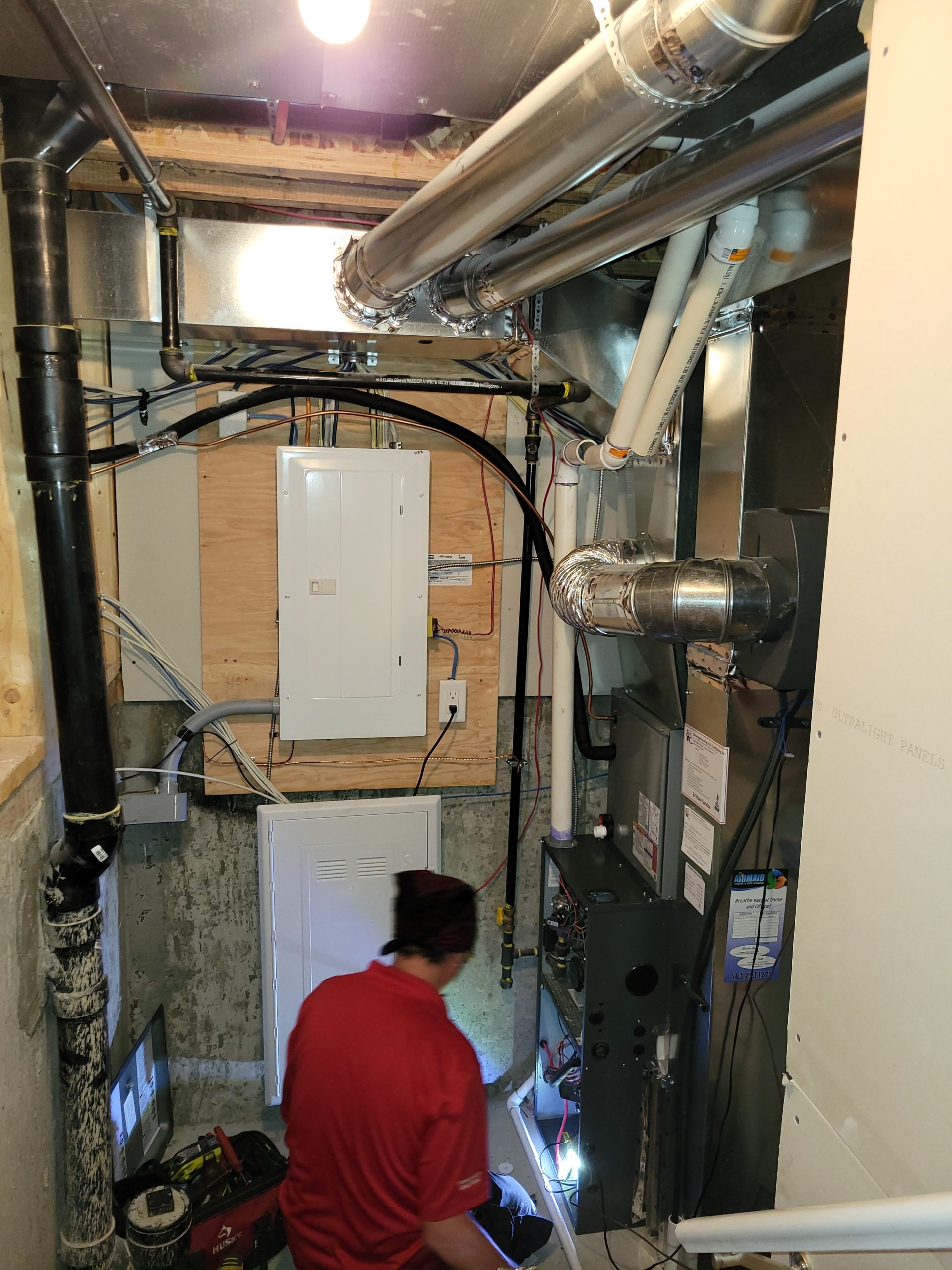 Calgary furnace repair job in progress