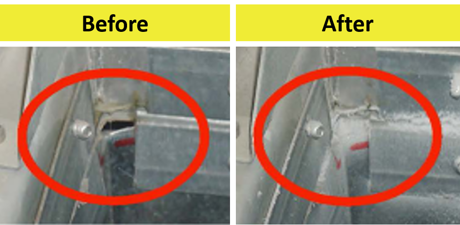 Before-and-after airflow test showing sealed ductwork in a Calgary home Before-and-after airflow test showing sealed ductwork in a Calgary home