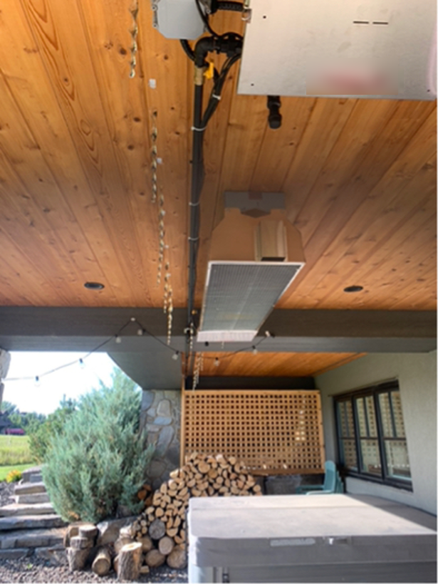 Wall-mounted patio heater option for Calgary decks and patios