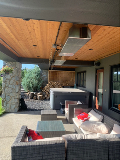 Completed patio heater job in a Calgary backyard by Alberta Indoor Comfort