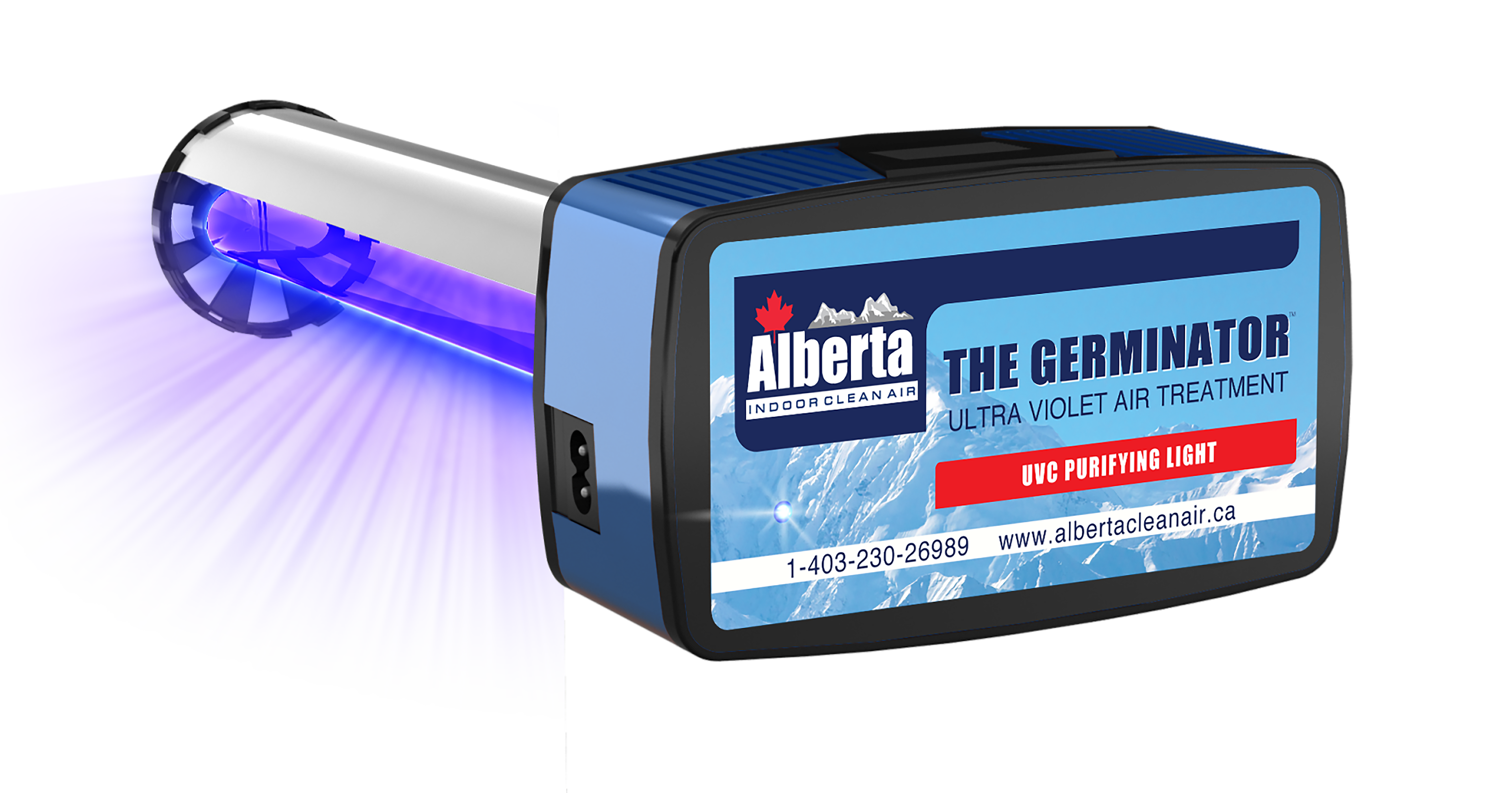 A technician installing UV Sears Germinator bulbs for air purification, provided by Alberta Indoor Comfort for improved indoor air quality.