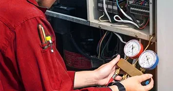 Best HVAC technicians Certified Journeyman,Journey Person From the Best HVAC Company in Calgary Alberta Indoor Comfort working on a HVAC Mechanical System