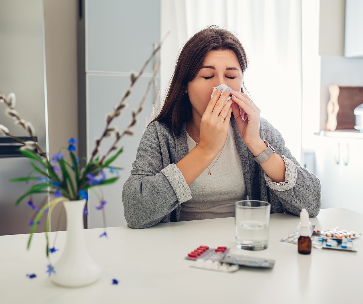 Allergens and dust trapped inside residential air ducts