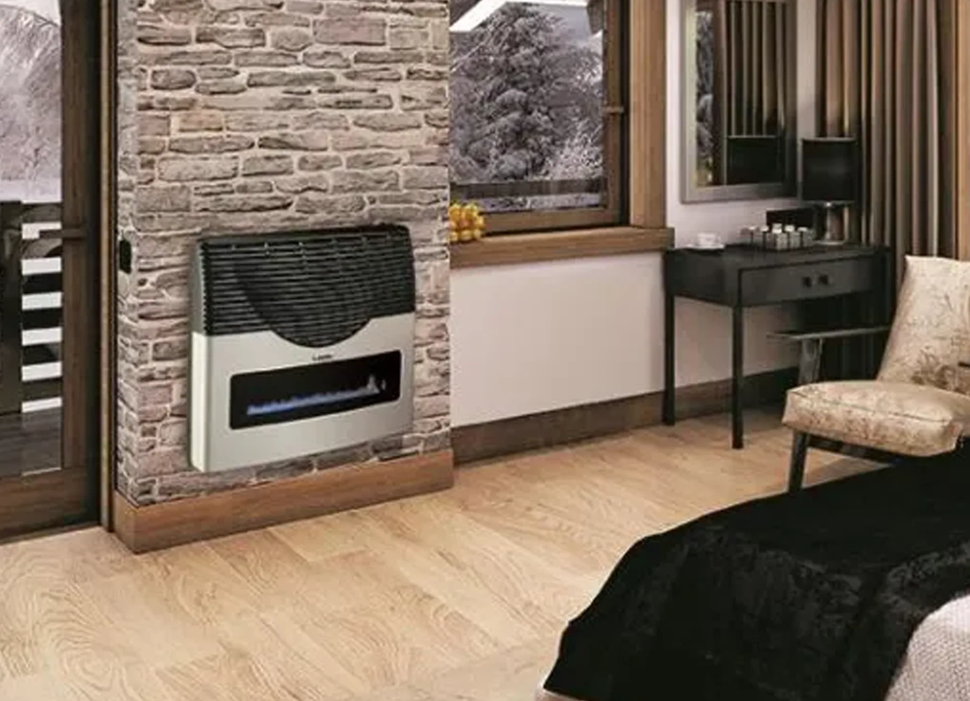 Direct exhaust gas heater installed in a Calgary garage