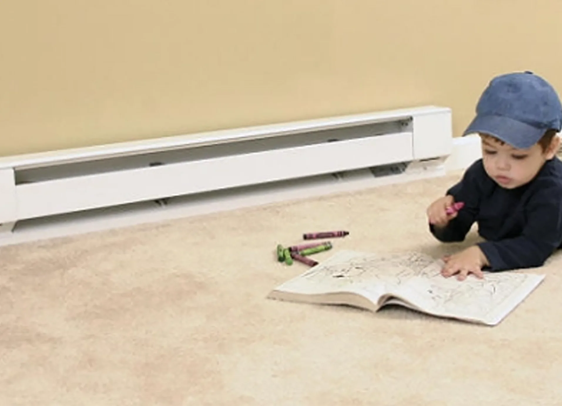 Electric baseboard heater installed in a Calgary bedroom