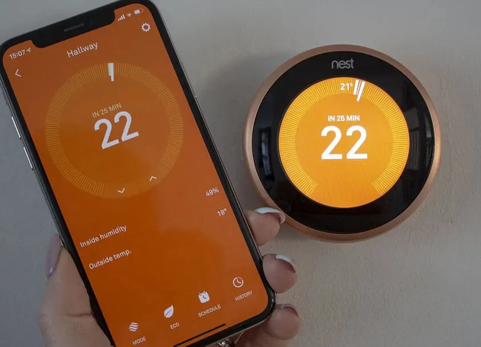 WiFi smart thermostat installed in a Calgary home