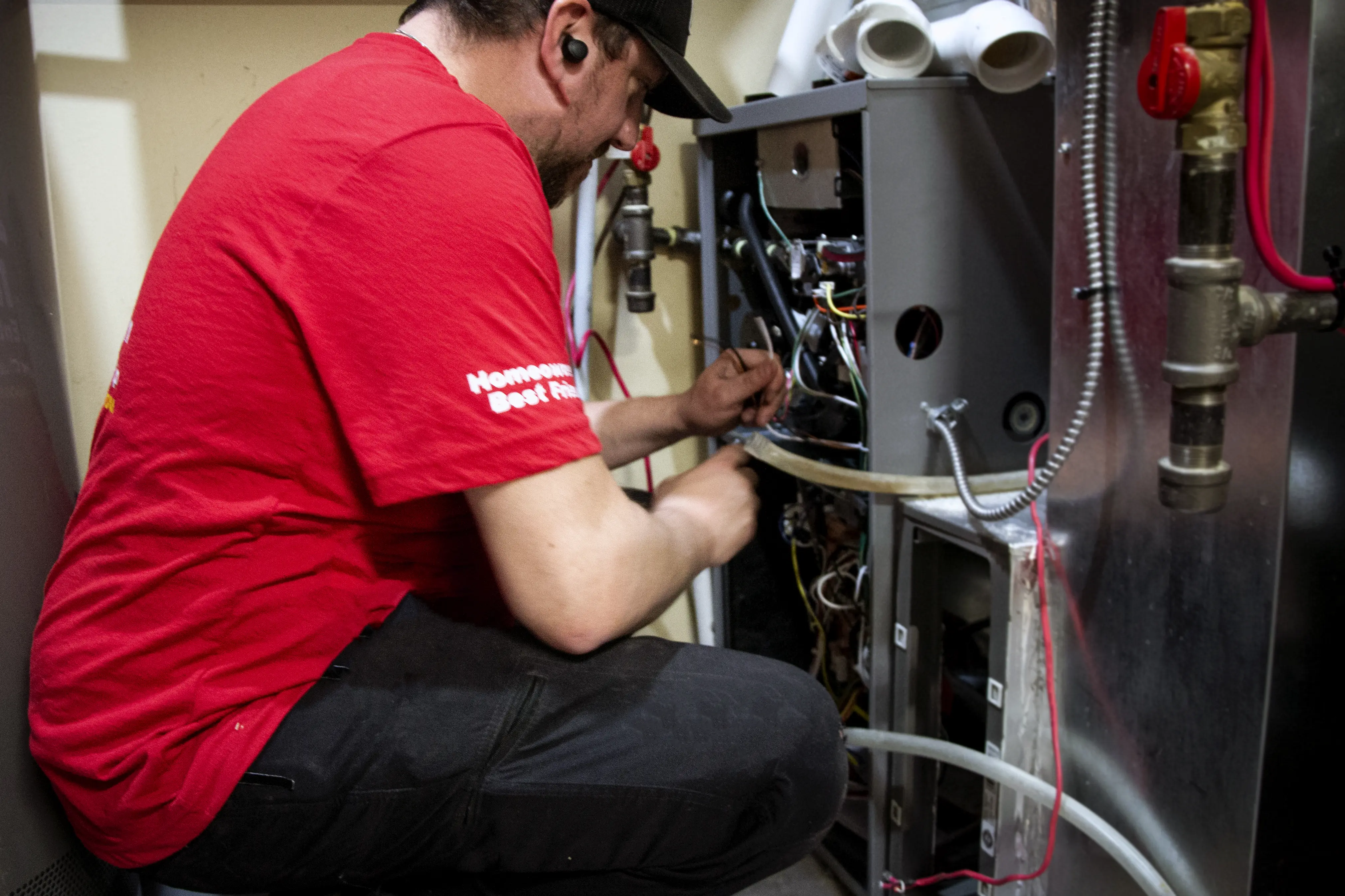 New high-efficiency furnace replacement installed in a Calgary home