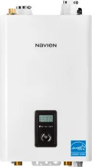 Navien NFB-H boiler fitted in a Calgary mechanical room Navien NFB-H boiler fitted in a Calgary mechanical room
