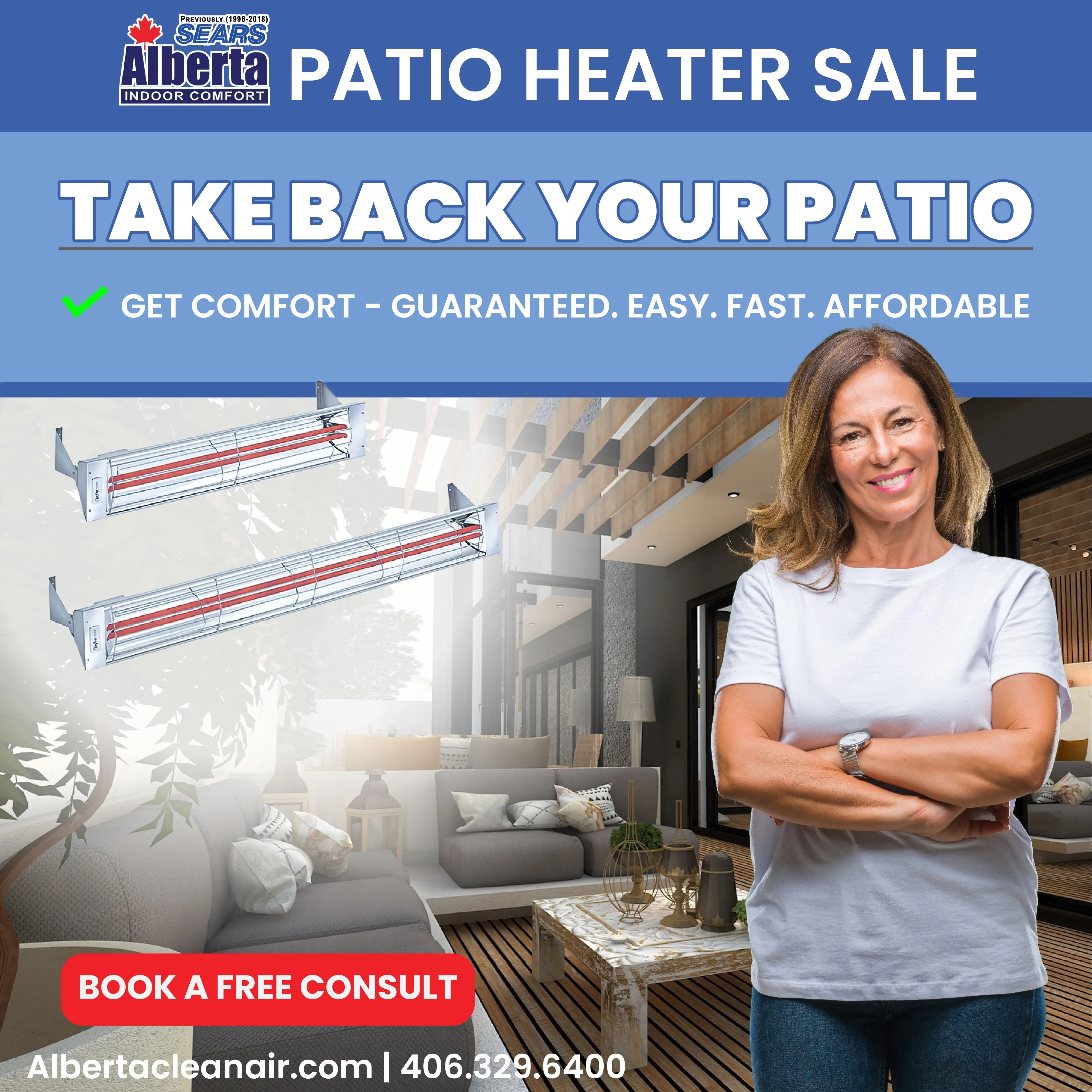 Installed natural gas patio heater in Calgary
