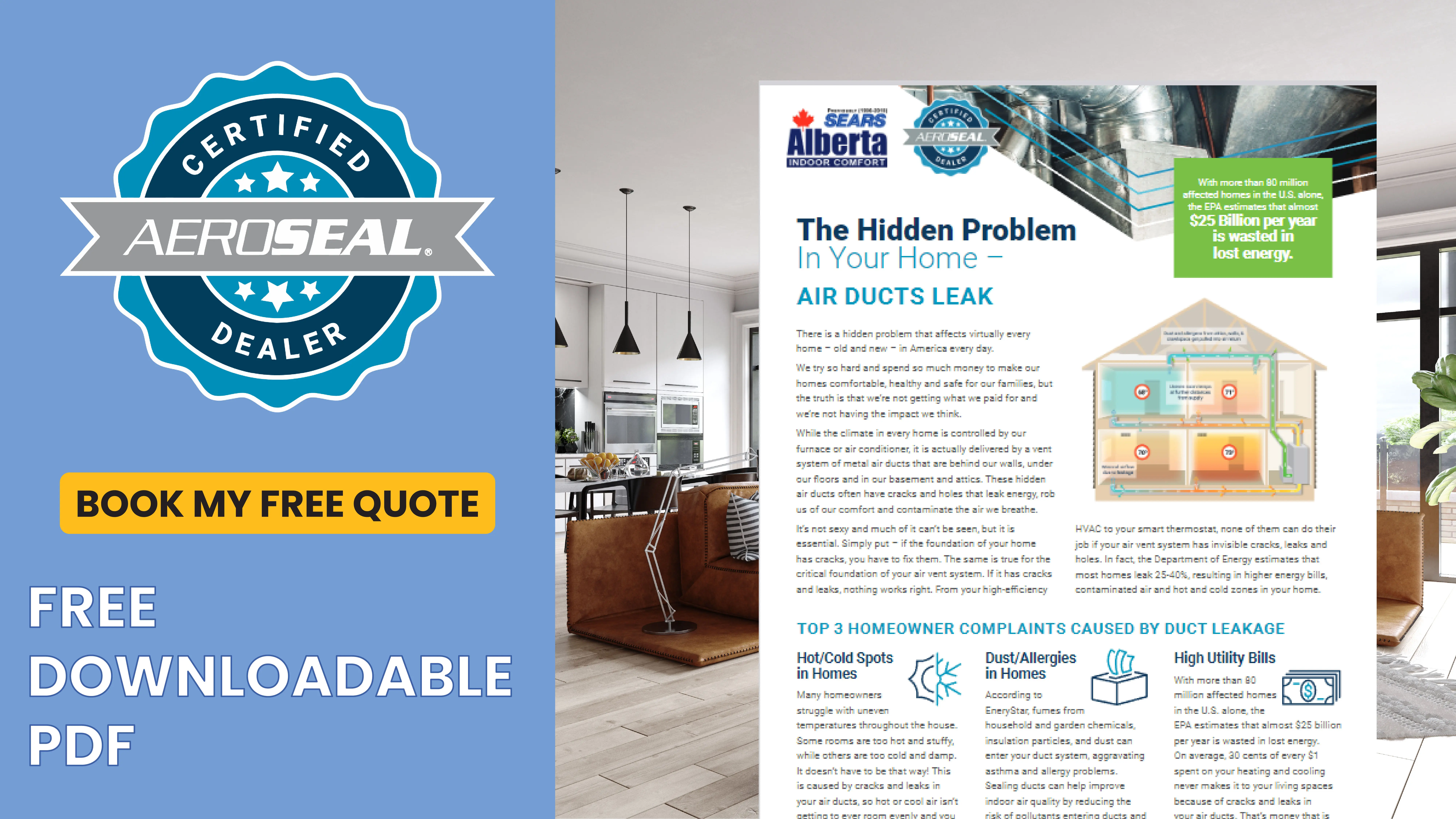 Calgary HVAC Plumbing Renovation Best Servicing Cochrane Airdire and Surrounding areas Aeroseal Brochure (Downloadable PDF)