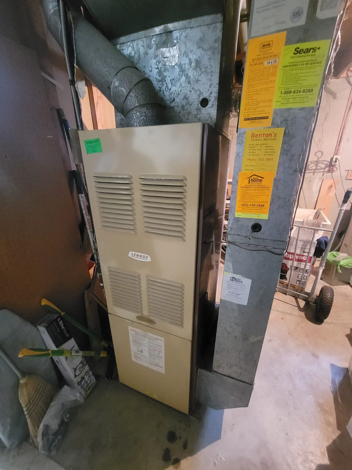 Old furnace needing replacement