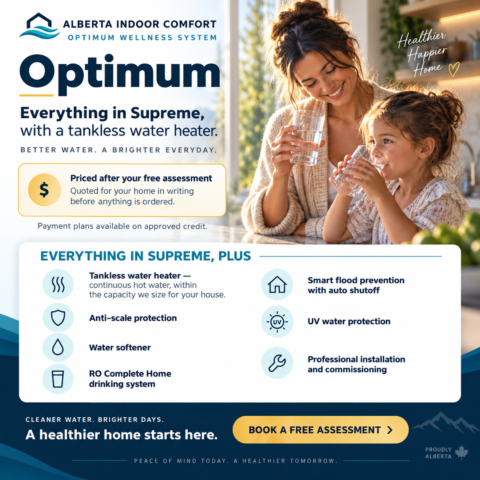 Alberta Indoor Comfort Safe Water 365 Optimum water wellness package for Calgary homes